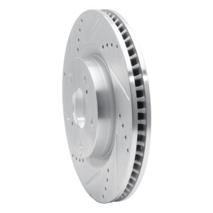 Kia Sportage Brake Rotor (1) - Front Left - R1 Concepts - Drilled & Slotted - Silver - `95-`02